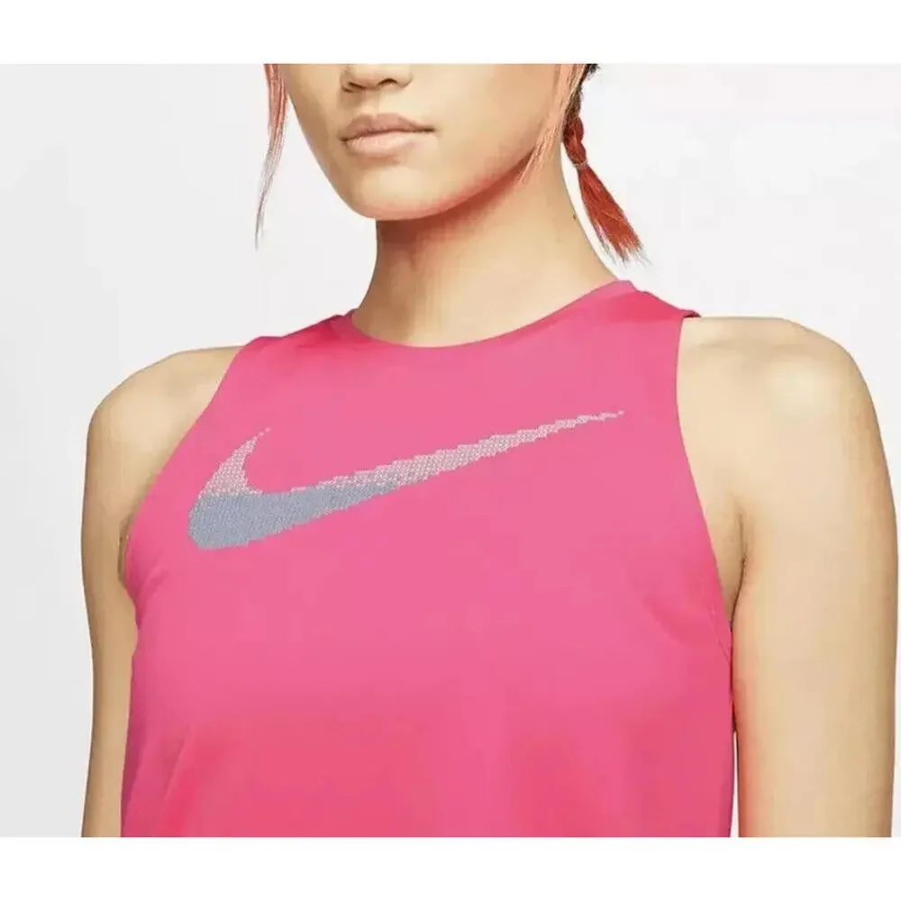 New Nike Women's Dri-fit Printed-Logo Racerback Running Tank Top, Size: XS - Picture 3 of 5